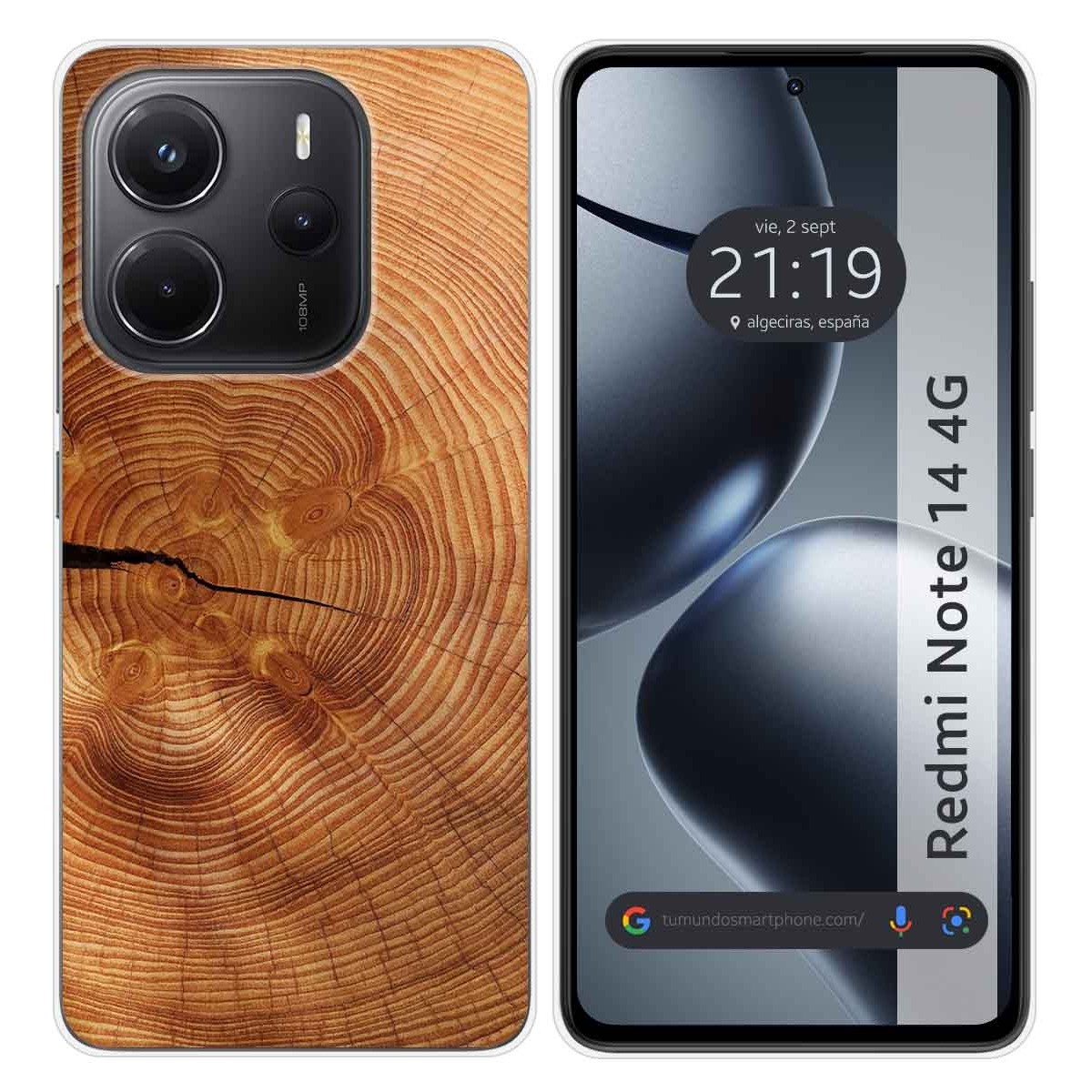 Funda Silicona para Xiaomi Redmi Note 14 4G diseño Madera 04 Dibujos