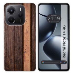 Funda Silicona para Xiaomi Redmi Note 14 4G diseño Madera 05 Dibujos