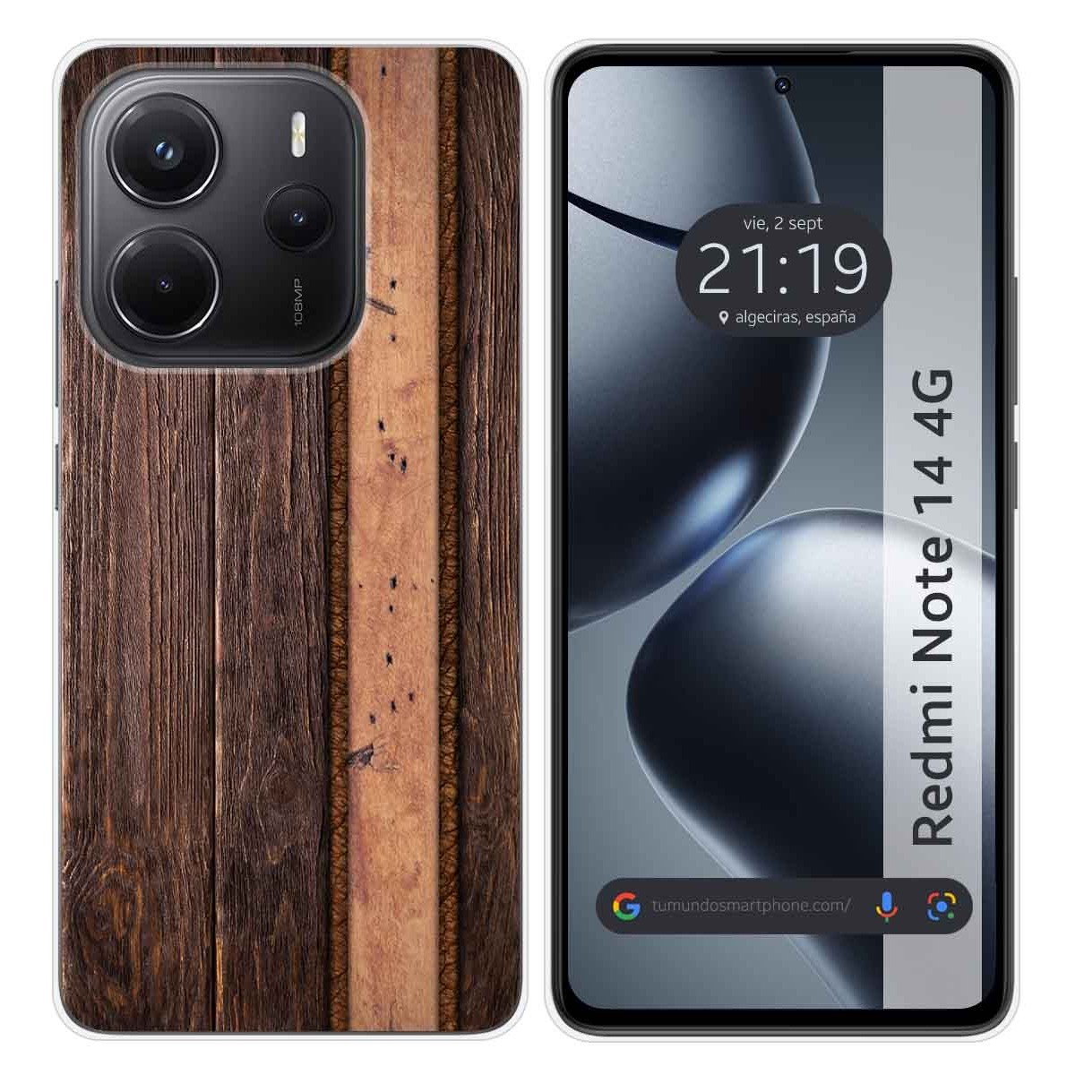 Funda Silicona para Xiaomi Redmi Note 14 4G diseño Madera 05 Dibujos