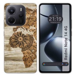 Funda Silicona para Xiaomi Redmi Note 14 4G diseño Madera 07 Dibujos