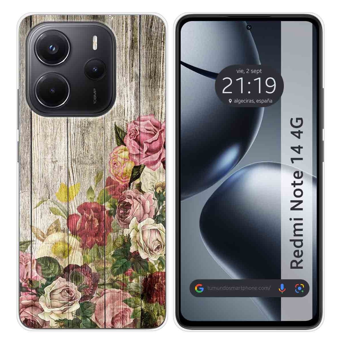 Funda Silicona para Xiaomi Redmi Note 14 4G diseño Madera 08 Dibujos