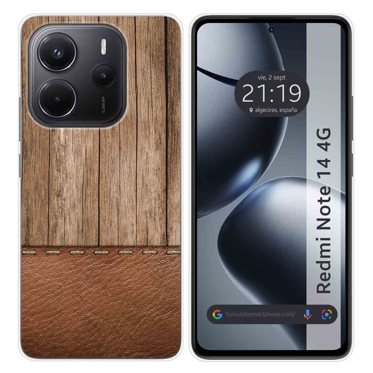 Funda Silicona para Xiaomi Redmi Note 14 4G diseño Madera 09 Dibujos