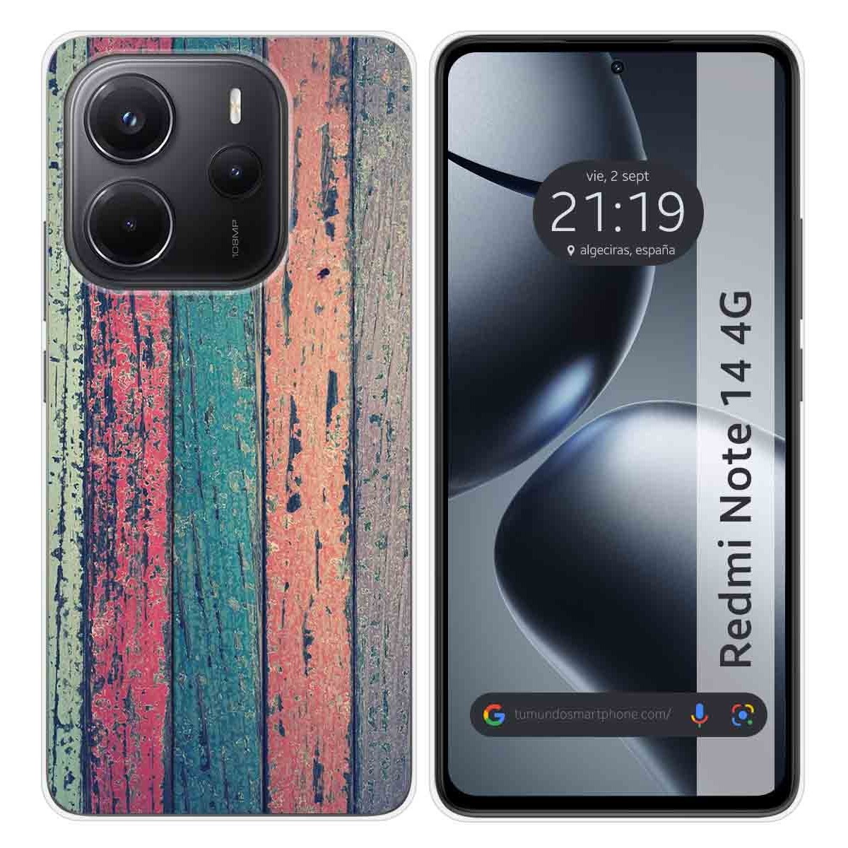 Funda Silicona para Xiaomi Redmi Note 14 4G diseño Madera 10 Dibujos