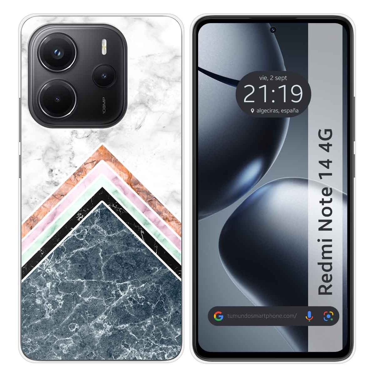 Funda Silicona para Xiaomi Redmi Note 14 4G diseño Mármol 05 Dibujos