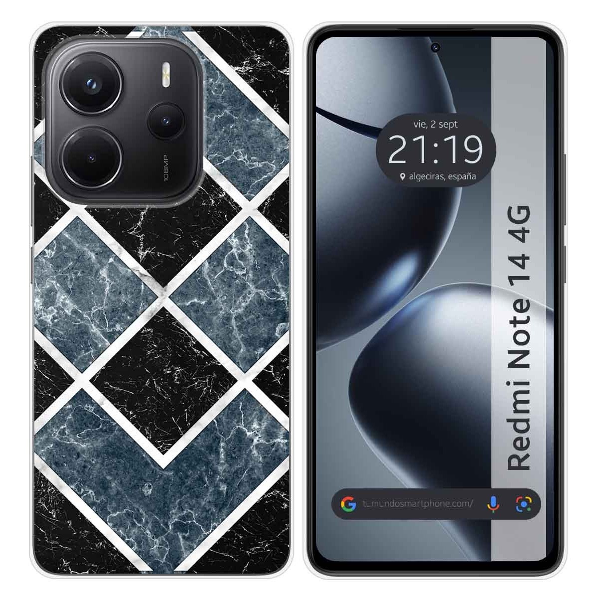 Funda Silicona para Xiaomi Redmi Note 14 4G diseño Mármol 06 Dibujos