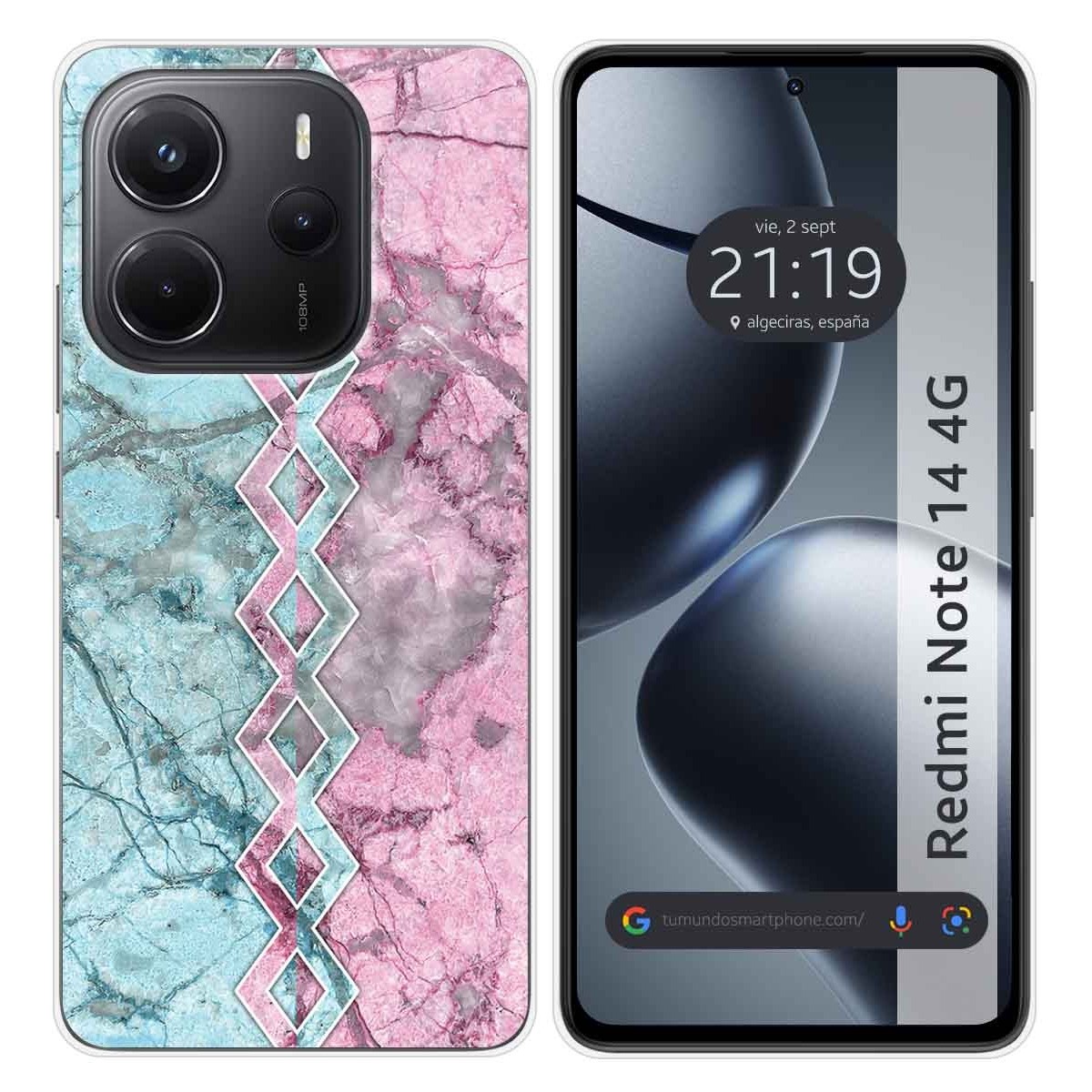 Funda Silicona para Xiaomi Redmi Note 14 4G diseño Mármol 08 Dibujos