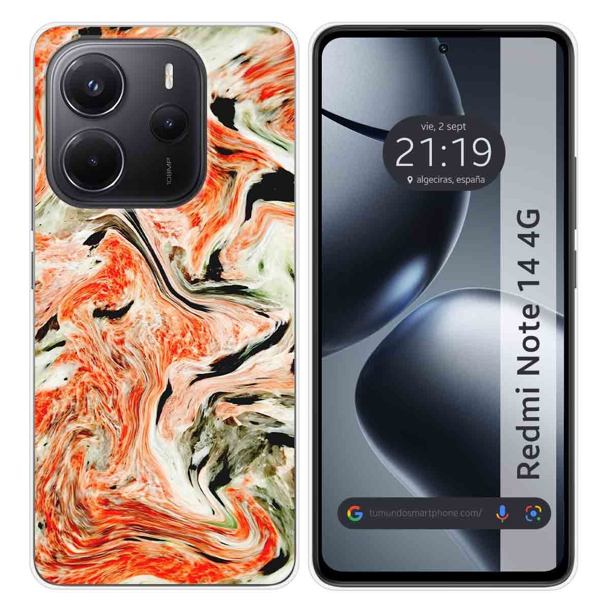 Funda Silicona para Xiaomi Redmi Note 14 4G diseño Mármol 12 Dibujos