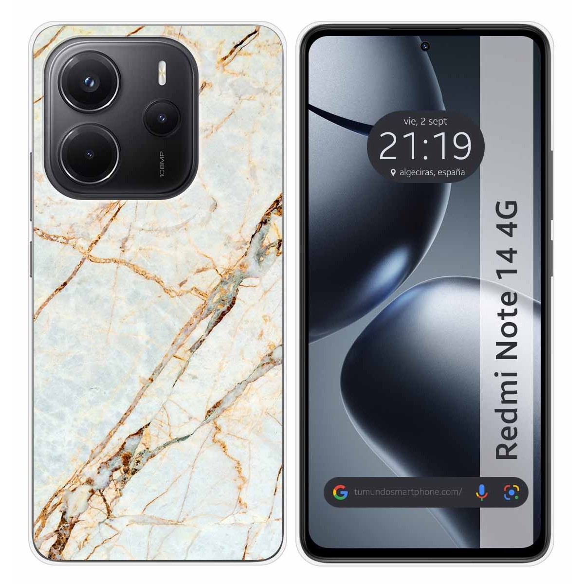 Funda Silicona para Xiaomi Redmi Note 14 4G diseño Mármol 13 Dibujos