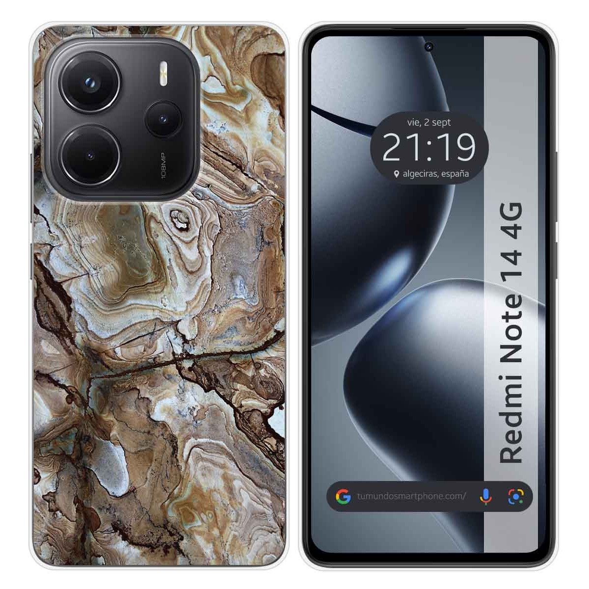 Funda Silicona para Xiaomi Redmi Note 14 4G diseño Mármol 14 Dibujos