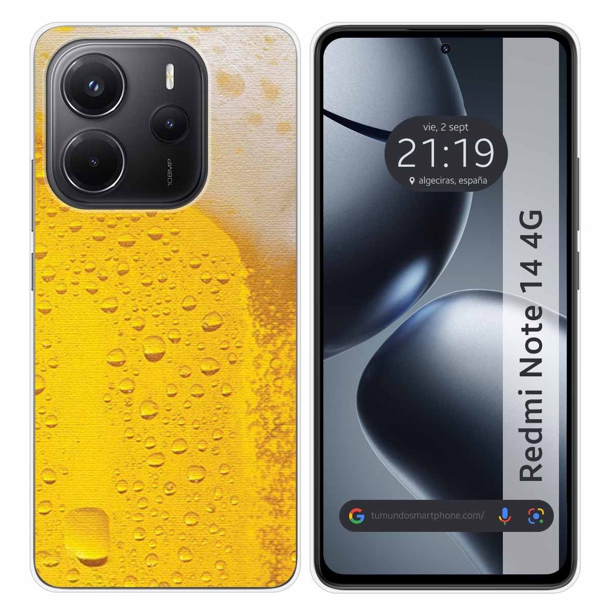 Funda Silicona para Xiaomi Redmi Note 14 4G diseño Cerveza Dibujos