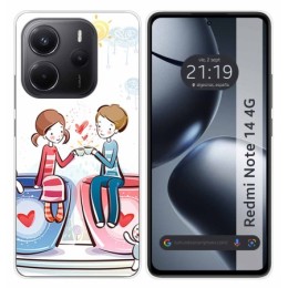 Funda Silicona para Xiaomi Redmi Note 14 4G diseño Café Dibujos
