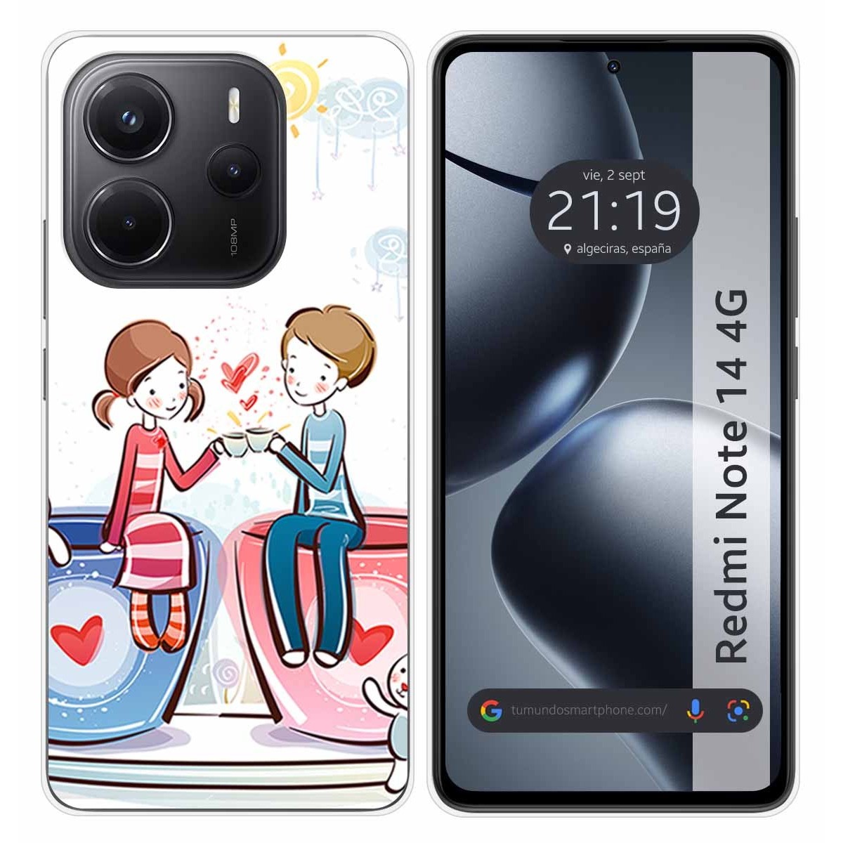 Funda Silicona para Xiaomi Redmi Note 14 4G diseño Café Dibujos