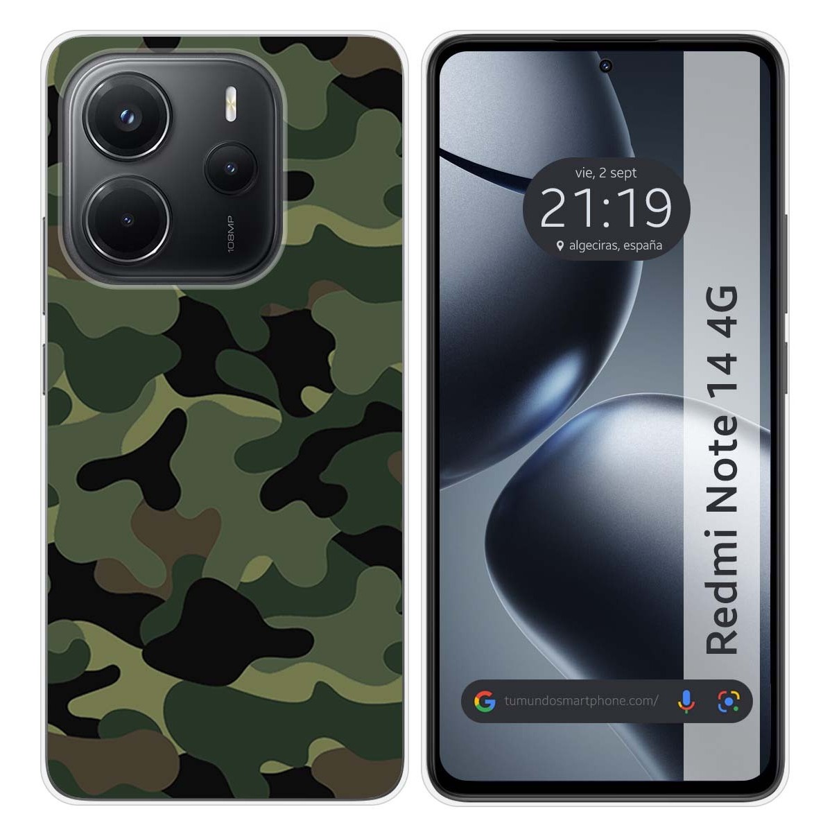 Funda Silicona para Xiaomi Redmi Note 14 4G diseño Camuflaje Dibujos
