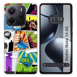 Funda Silicona para Xiaomi Redmi Note 14 4G diseño Comic Dibujos