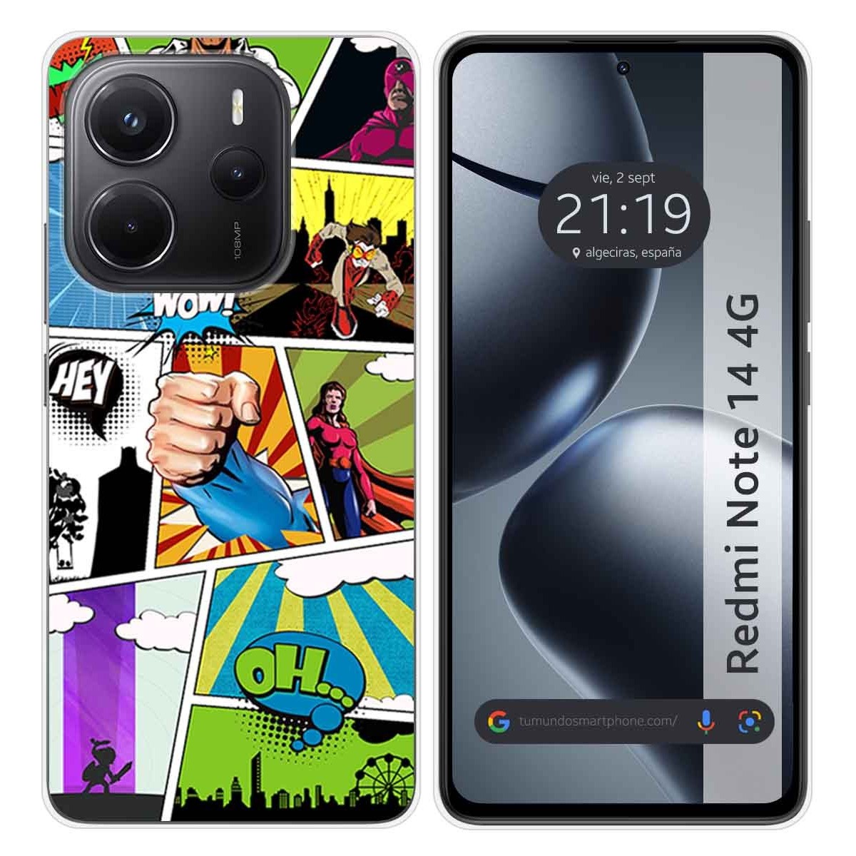 Funda Silicona para Xiaomi Redmi Note 14 4G diseño Comic Dibujos