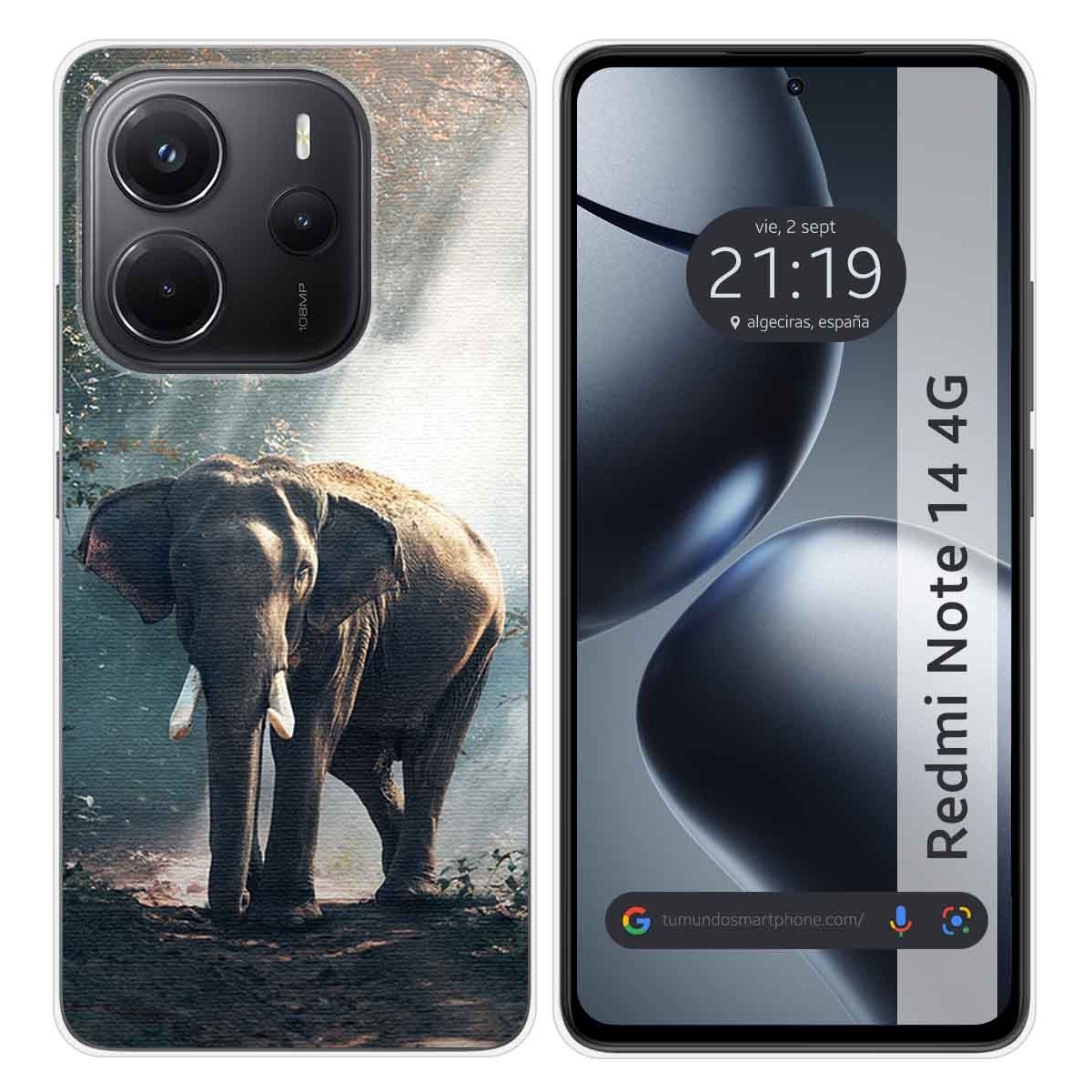 Funda Silicona para Xiaomi Redmi Note 14 4G diseño Elefante Dibujos