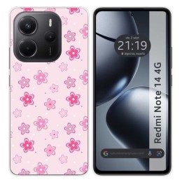 Funda Silicona para Xiaomi Redmi Note 14 4G diseño Flores Dibujos