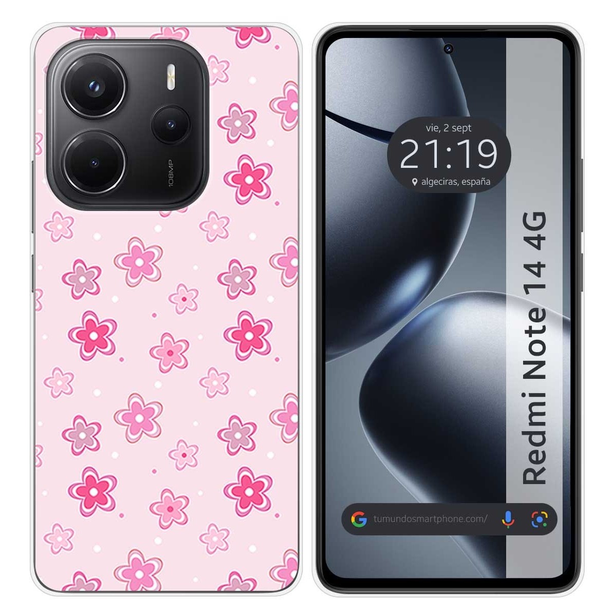 Funda Silicona para Xiaomi Redmi Note 14 4G diseño Flores Dibujos