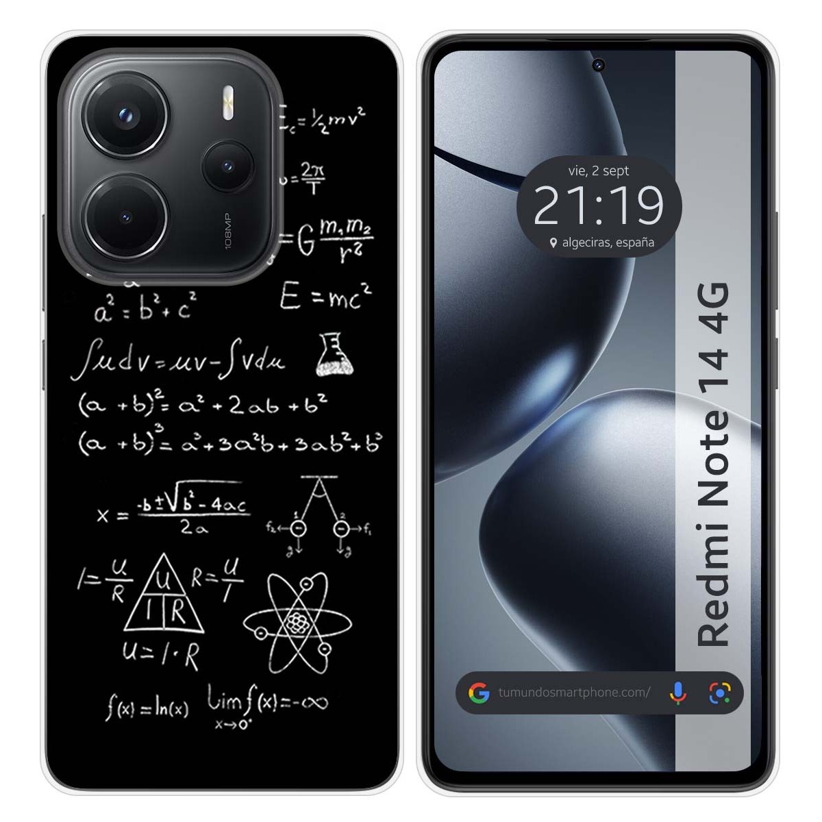 Funda Silicona para Xiaomi Redmi Note 14 4G diseño Formulas Dibujos