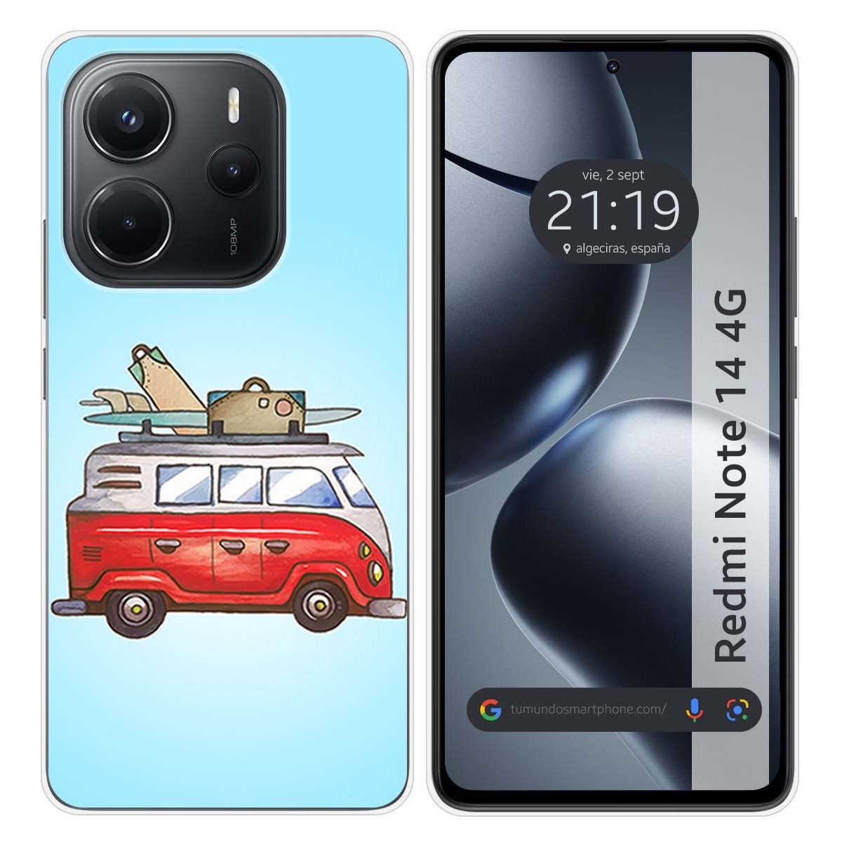 Funda Silicona para Xiaomi Redmi Note 14 4G diseño Furgoneta Dibujos