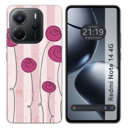 Funda Silicona para Xiaomi Redmi Note 14 4G diseño Flores Vintage Dibujos