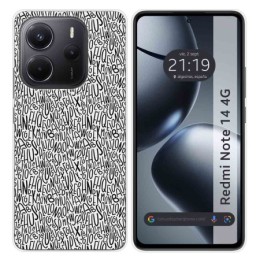 Funda Silicona para Xiaomi Redmi Note 14 4G diseño Letras Dibujos