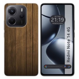 Funda Silicona para Xiaomi Redmi Note 14 4G diseño Madera Dibujos