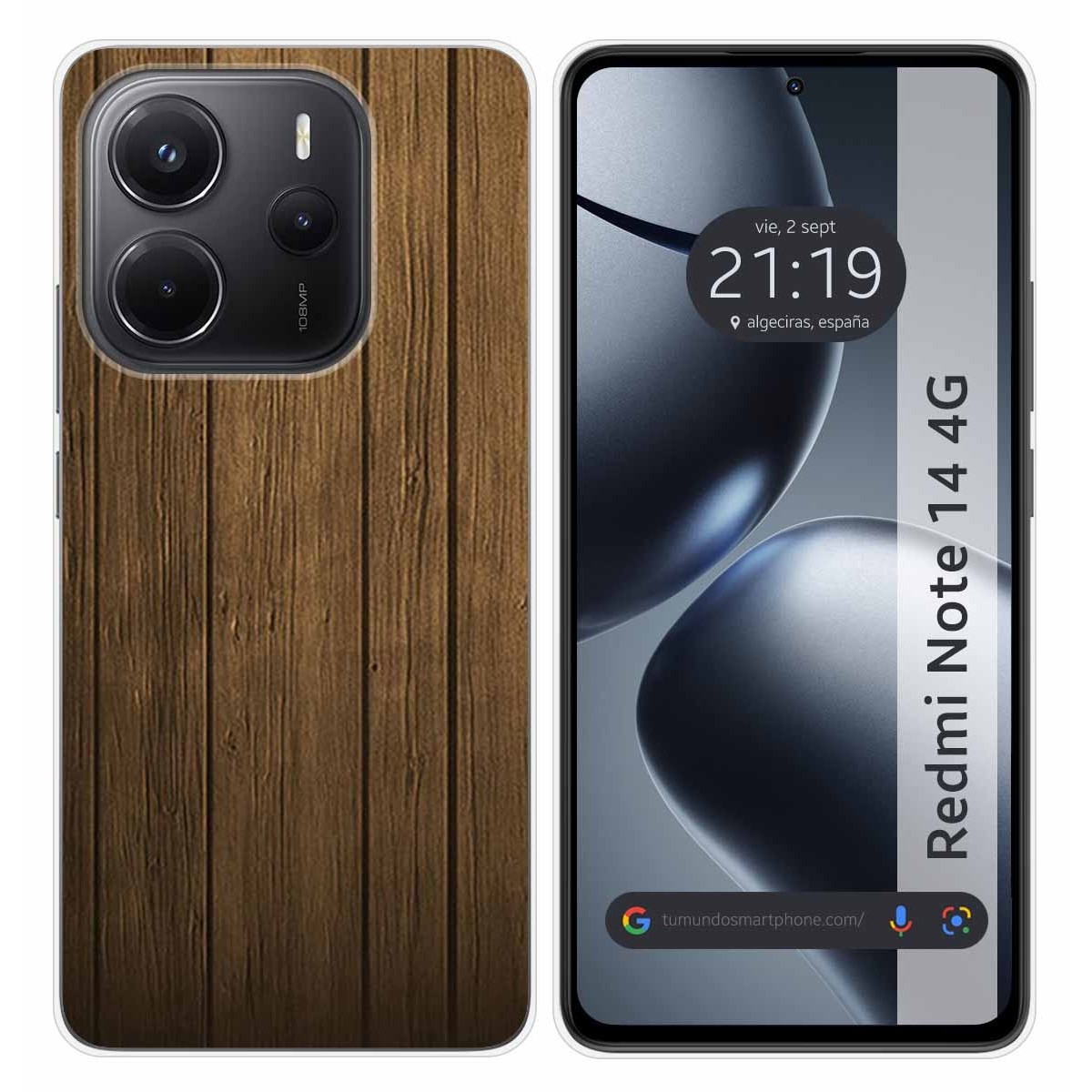 Funda Silicona para Xiaomi Redmi Note 14 4G diseño Madera Dibujos