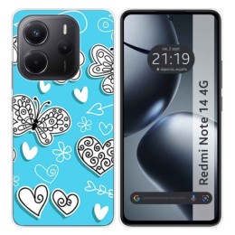 Funda Silicona para Xiaomi Redmi Note 14 4G diseño Mariposas Dibujos