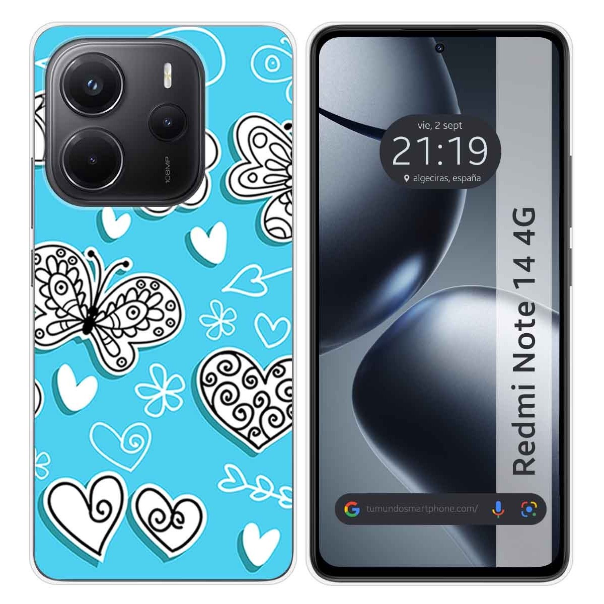 Funda Silicona para Xiaomi Redmi Note 14 4G diseño Mariposas Dibujos