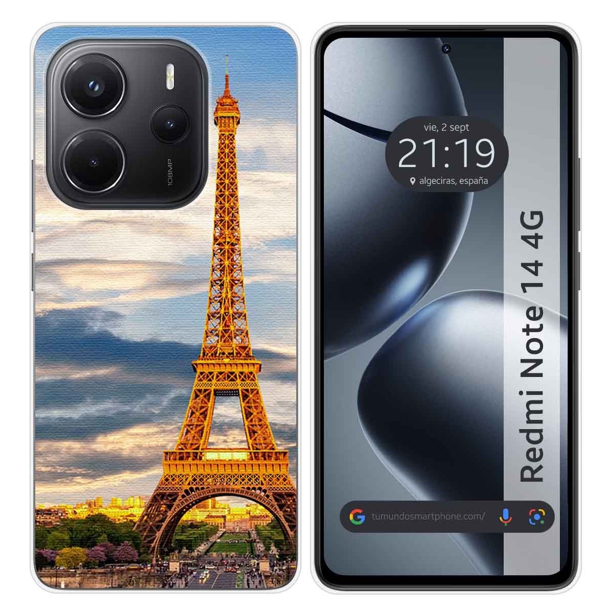 Funda Silicona para Xiaomi Redmi Note 14 4G diseño Paris Dibujos