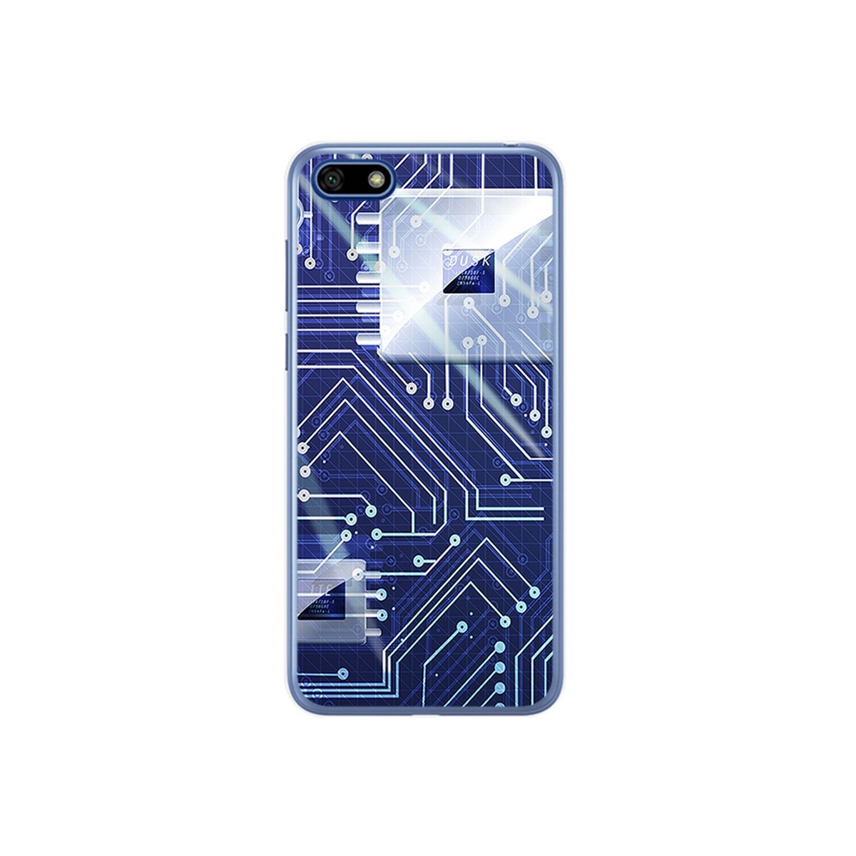 Funda Gel Tpu para Huawei Honor 7S / Y5 2018 Diseño Circuito Dibujos