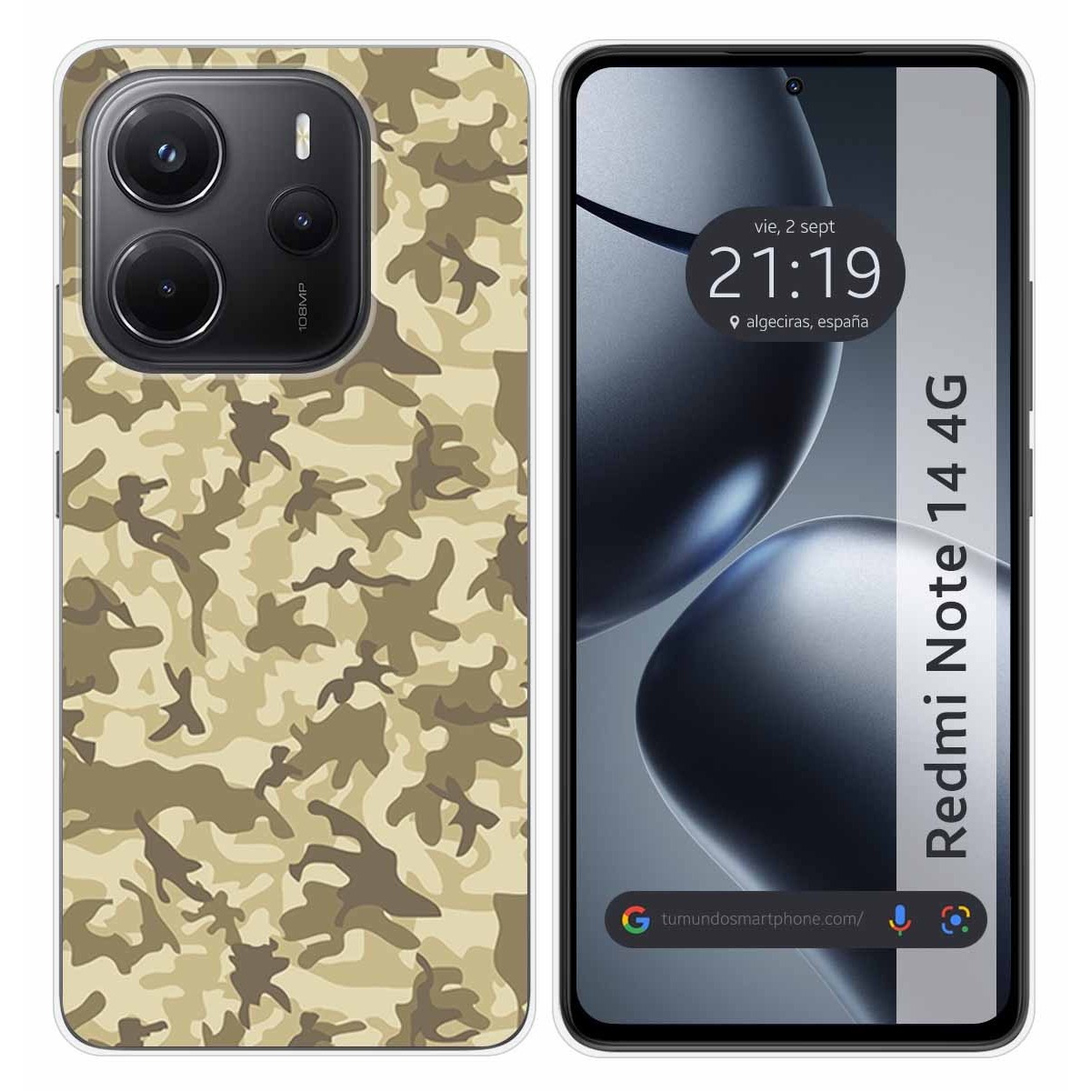 Funda Silicona para Xiaomi Redmi Note 14 4G diseño Sand Camuflaje Dibujos