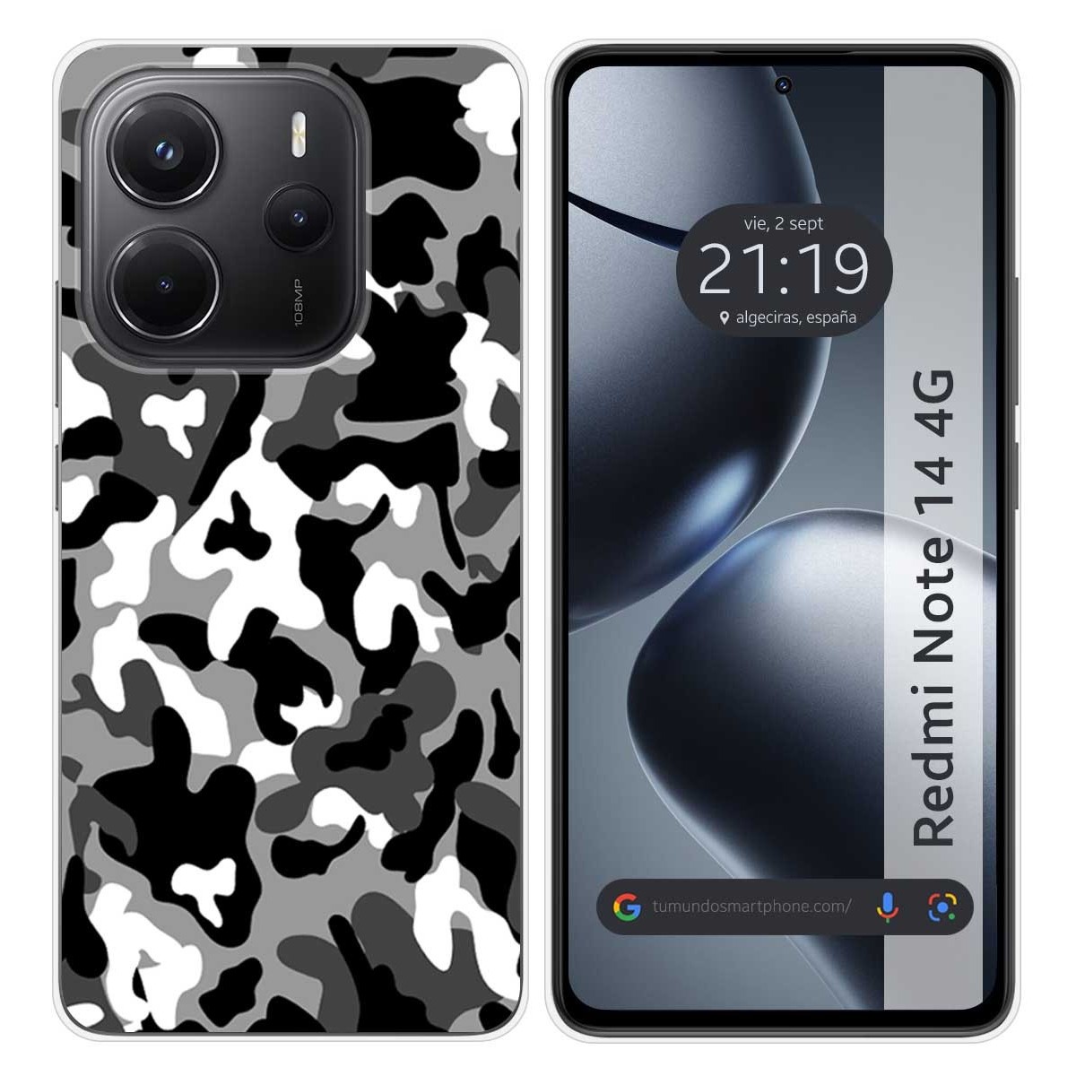 Funda Silicona para Xiaomi Redmi Note 14 4G diseño Snow Camuflaje Dibujos
