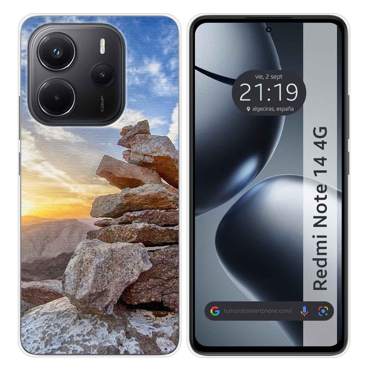 Funda Silicona para Xiaomi Redmi Note 14 4G diseño Sunset Dibujos