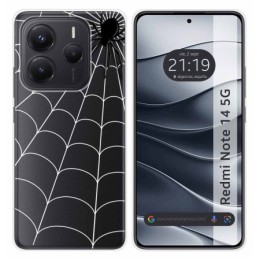 Funda Silicona Transparente para Xiaomi Redmi Note 14 5G diseño Araña Dibujos
