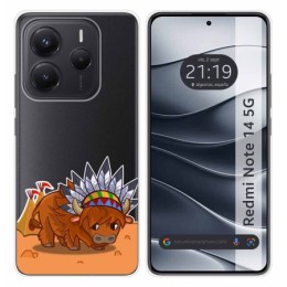 Funda Silicona Transparente para Xiaomi Redmi Note 14 5G diseño Bufalo Dibujos