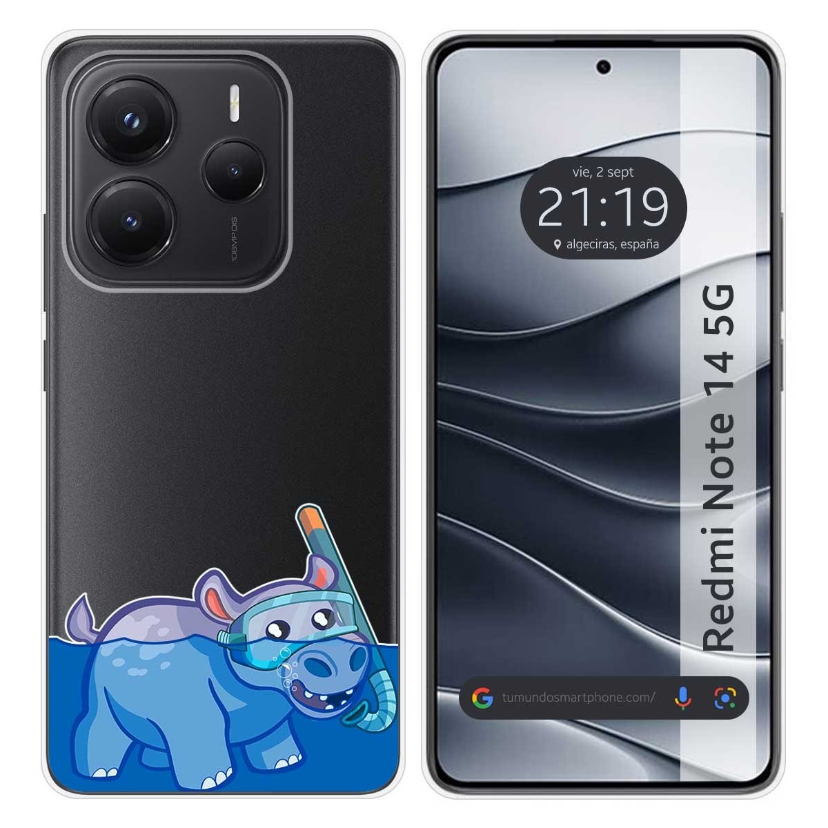Funda Silicona Transparente para Xiaomi Redmi Note 14 5G diseño Hipo Dibujos