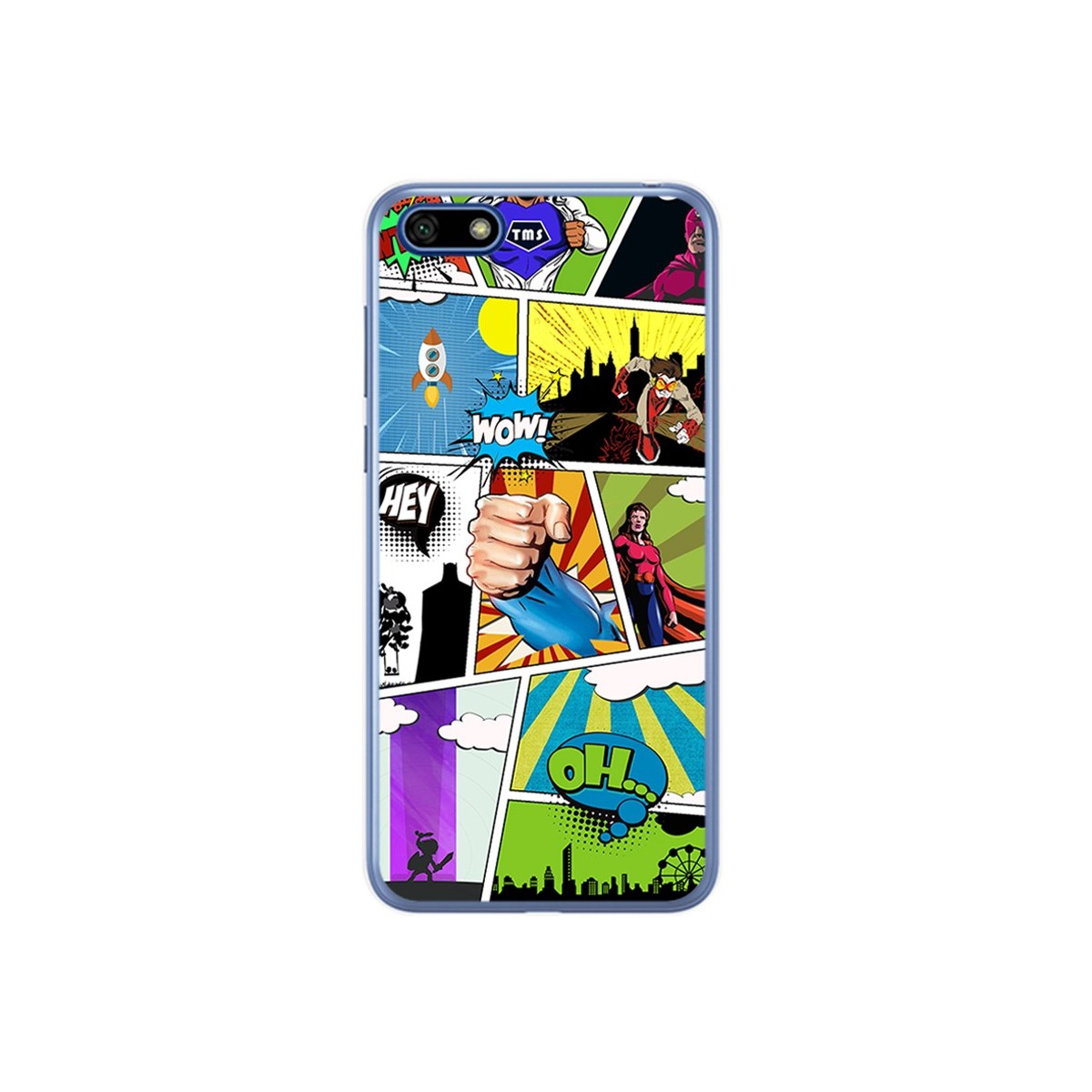 Funda Gel Tpu para Huawei Honor 7S / Y5 2018 Diseño Comic Dibujos
