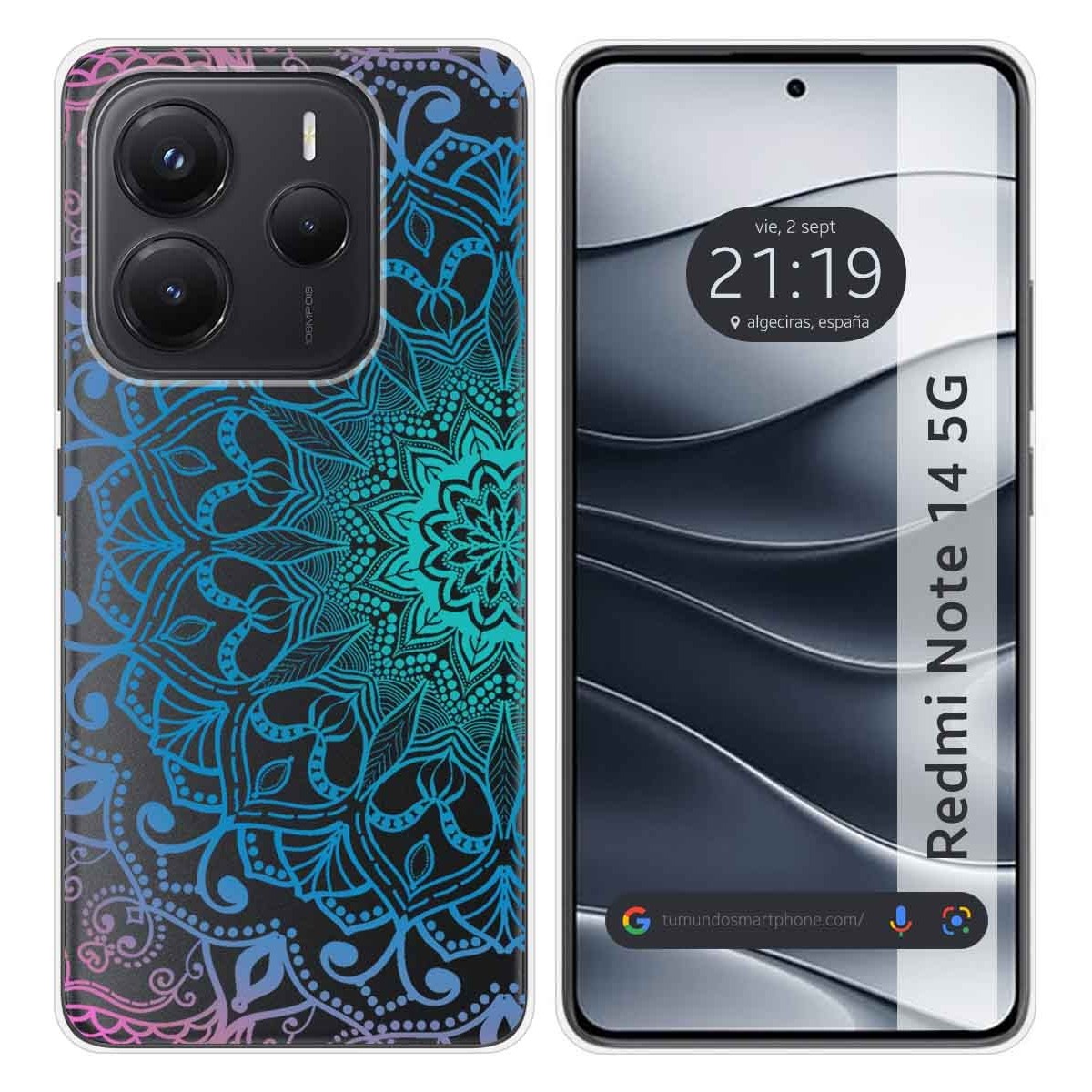 Funda Silicona Transparente para Xiaomi Redmi Note 14 5G diseño Mandala Dibujos