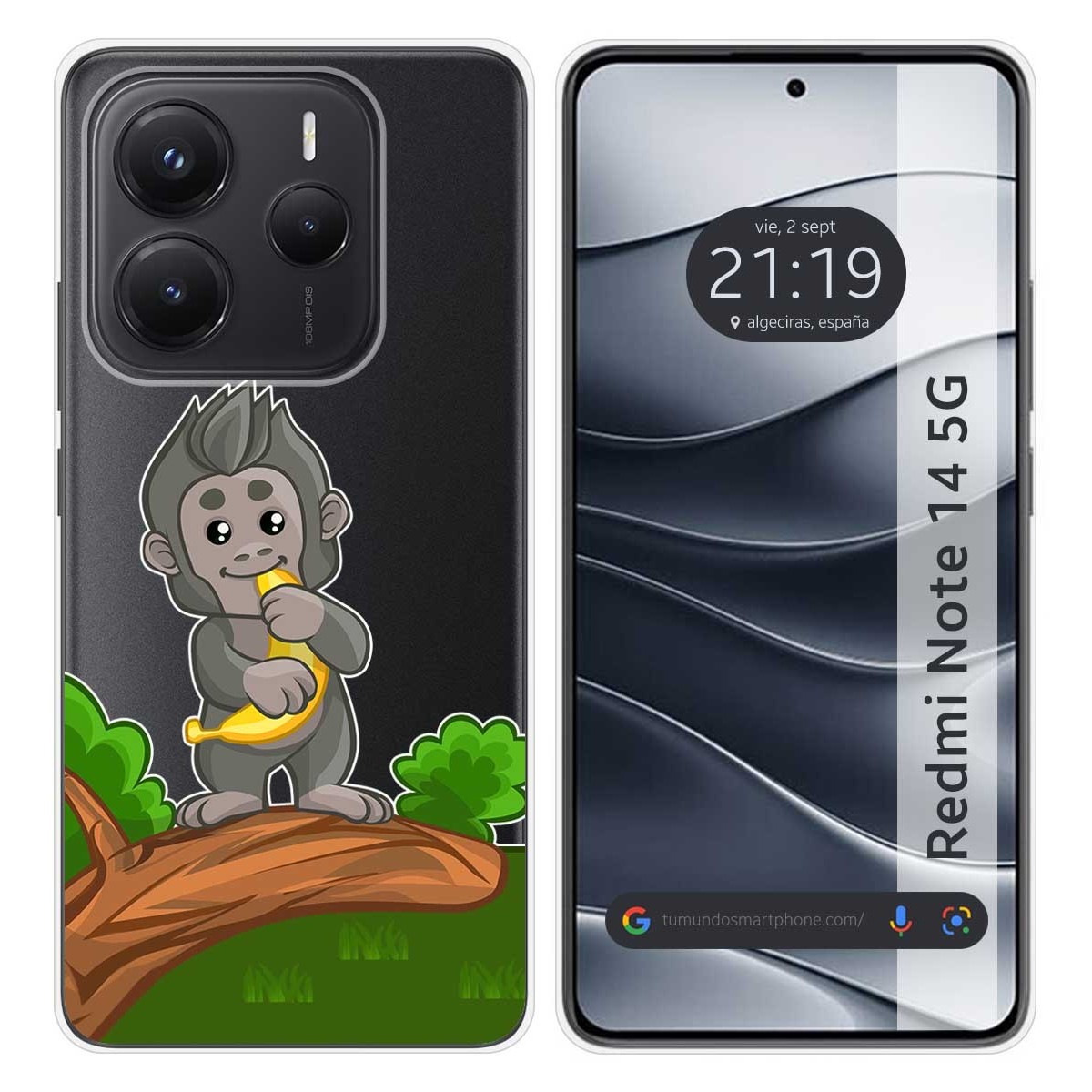 Funda Silicona Transparente para Xiaomi Redmi Note 14 5G diseño Mono Dibujos