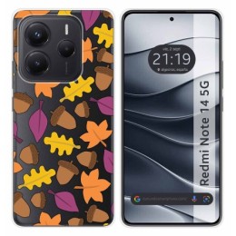 Funda Silicona Transparente para Xiaomi Redmi Note 14 5G diseño Otoño Dibujos