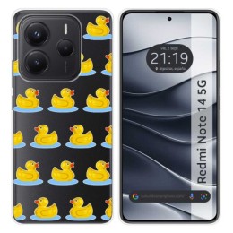 Funda Silicona Transparente para Xiaomi Redmi Note 14 5G diseño Pato Dibujos