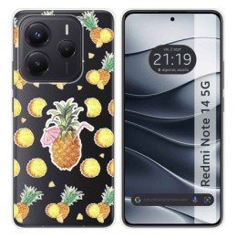 Funda Silicona Transparente para Xiaomi Redmi Note 14 5G diseño Piña Dibujos