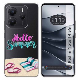 Funda Silicona Transparente para Xiaomi Redmi Note 14 5G diseño Summer Dibujos