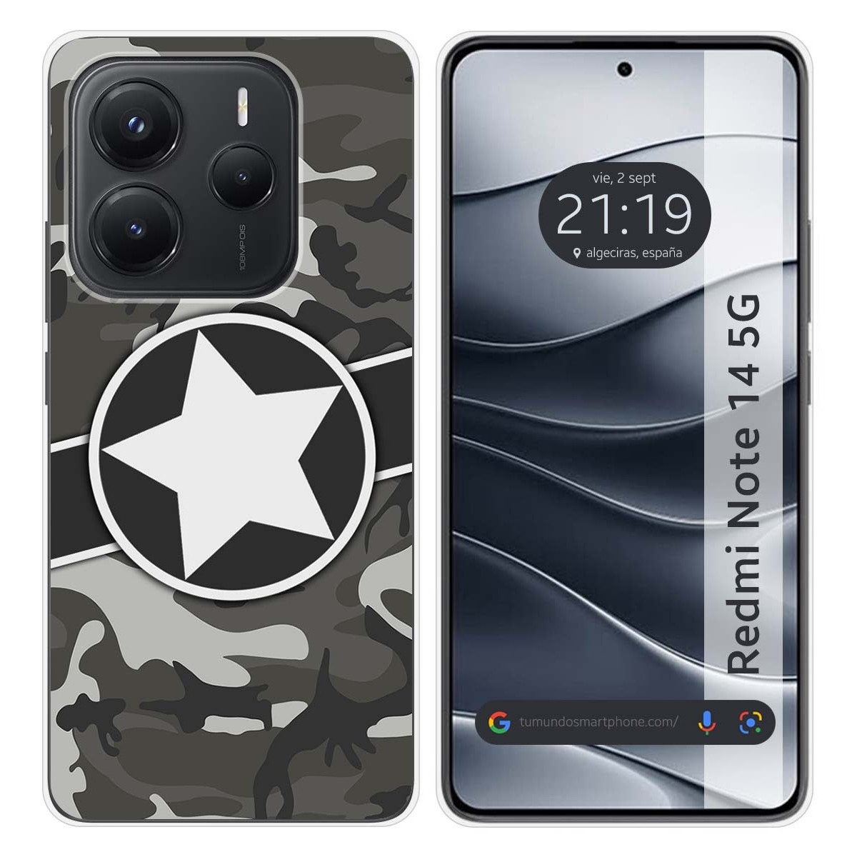 Funda Silicona para Xiaomi Redmi Note 14 5G diseño Camuflaje 02 Dibujos
