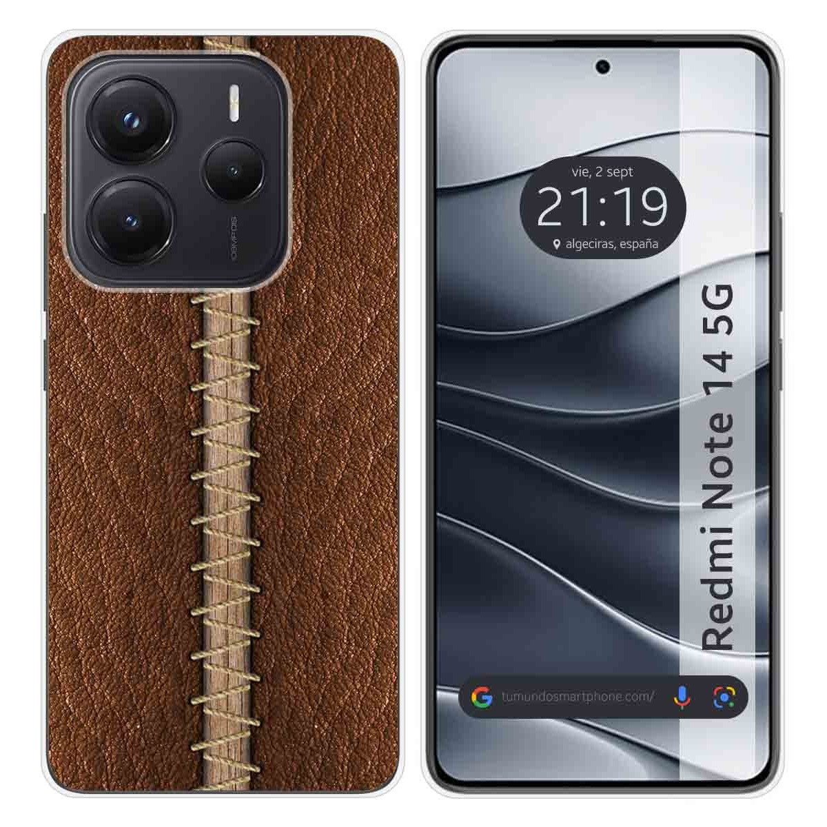 Funda Silicona para Xiaomi Redmi Note 14 5G diseño Cuero 01 Dibujos