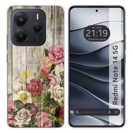 Funda Silicona para Xiaomi Redmi Note 14 5G diseño Madera 08 Dibujos