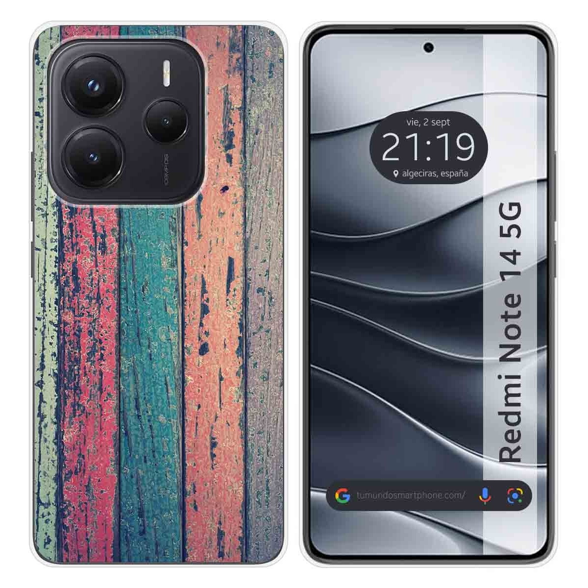 Funda Silicona para Xiaomi Redmi Note 14 5G diseño Madera 10 Dibujos