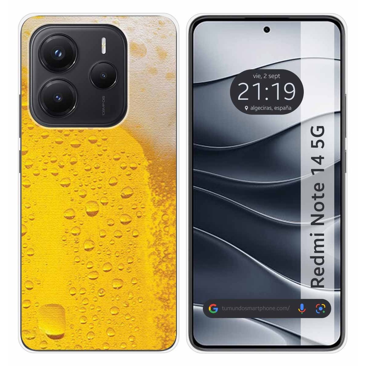 Funda Silicona para Xiaomi Redmi Note 14 5G diseño Cerveza Dibujos